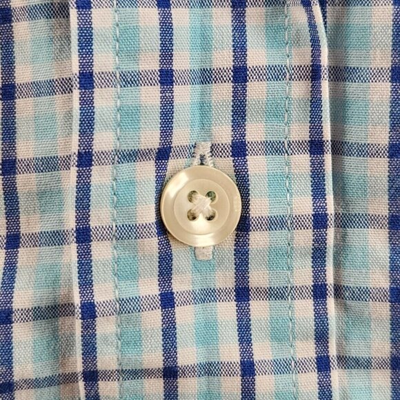 Brooks Brothers Small Regent Blue Plaid Long Sleeve Button Up Shirt All Cotton - Picture 4 of 16